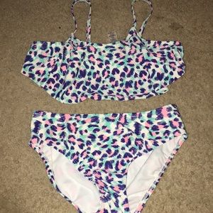 Multi colored bathing suit girls size 10/12